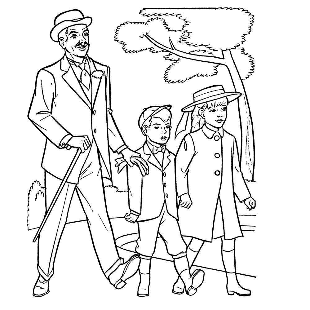 Plansa de colorat cu Mary Poppins 37 31
